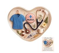 Générique Pocket Nurse Hug - Acrylic Encouragement Keepsake Card | 2D Heart 10cm Length, 6cm Heart Size, Motivational Gift for Healthcare Workers Hospital Staff Caregivers Graduation Birthday Holiday