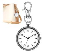 Générique Pocket Watch, Round Key Chain Clip Watch, 3.23x1.57x0.28 inches Unisex Portable Silent Clock with Display, Travel Timepiece Carabiner for Backpack Purse Belt, Home School