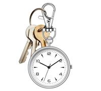 Générique Pocket Watch, Round Key Chain Clip Watch, 3.23x1.57x0.28 inches Unisex Portable Silent Clock with Display, Travel Timepiece Carabiner for Backpack Purse Belt, Home School