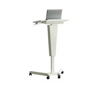 Générique Podium De Pupitre À roulettes, Support De Livre for Ordinateur Portable, avec Dispositif De Levage Pneumatique Et roulettes, Capacité De Charge De 60 Kg for Conférence(White)