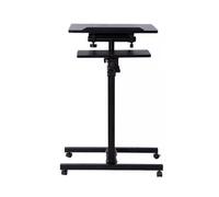 Générique Podium De Pupitre Mobile À 2 Niveaux, Bureau Debout avec Étagère De Rangement, avec Étagère Supérieure Inclinée, Hauteur Réglable 95-150 Cm, Capacité De Charge De 100 Kg(White)