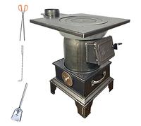 Générique Poêle à Bois en Fonte pour Chauffage Domestique et Camping, Chauffage intérieur/extérieur Portable pour Villa, Tente, abri - Chauffage et Cuisson efficaces (39,5 x 36 x 51 cm)