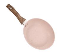 Générique Poêle à frire 16 CM aluminium mini poêle avec manche isolant effet bois pour cuisson saine œufs et compléments alimentaires bébé
