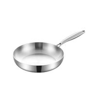 Générique Poêle à frire en acier inoxydable, poêle wok, poêles antiadhésives non revêtues, cuisinière à gaz, cuisinière à induction, ustensiles de cuisine universels,26cm/10in,Without Cover