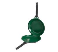 Générique Poêle à frire en céramique antiadhésive Double face, crêpière, ustensiles de cuisine pliables for le pain, les œufs, petit déjeuner(Green)