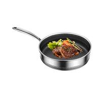 Générique Poêle à Frire Inoxydable | Poêle Frite Profonde Anti-Adhésive | Ustensiles de Cuisine pour Sauter Rissoler Frire Cuire Omelette | Maison Poisson Steak Pancake