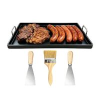 Générique Poêle à griller - de cuisson rectangulaire antiadhésive | Pour barbecue, camping, extérieur, intérieur, restaurant, cuisine, crêpes,
