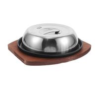 Générique Poêle à Griller en Fonte 19 CM Couvercle, Ensemble 3 Pièces pour Cuisson Gastronomique la Maison