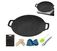 Générique Poêle À Griller Portable pour Camping | Ronde en Fonte Style Coréen - Accessoire Multifonction Camping, Pique-Nique et Barbecues Extérieurs