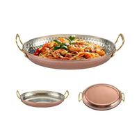 Générique Poele À Paella | à poisson en acier inoxydable - Marmite Casserole sans Revêtement avec Deux Poignées pour Débutants Cuisine Camping Repas en Famille Fêtes à la Maison