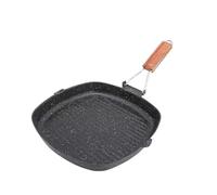 Générique Poêle à Steak avec becs verseurs, gril poignée pliante, grill antiadhésif Compatible for barbecue rectangulaire(1PC 24cm Upgraded)