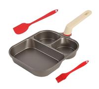 Générique Poêle À Œufs Antiadhésive | Poêle à Petit-déjeuner 750 ml avec Raclette et Pinceau à Huile - Poignée Ergonomique Pour Préparation Petit-Déjeuner Sandwich - Préparation Matinale En Cuisine