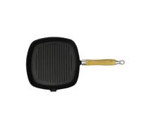 Générique Poêle de Grill Fonte avec poignée en Bois 20 x 20 cm Maison & Jardin Arts de la Table & Arts culinaires Matériel de Cuisson & de pâtisserie Ustensiles de Cuisson Poêles-Grils (Poids 2.5KG)