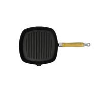 Générique Poêle de Grill Fonte avec poignée en Bois 20 x 20 cm,Poêles-Grils,2.5KG-50125