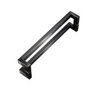 Générique Poignée De Porte En Acier Inoxydable Et Verre, Rampe Quincaillerie, Poignées Garage, Idéales For Une Chambre Ou Salle Douche(Black,Length-425mm)