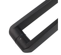 Générique Poignée de Porte Moderne Double Face à Coins arrondis, Lot de 2 poignées à Fixation latérale Dos à Dos, Noir Mat, pour Porte de Douche en Verre ou Porte en Bois de Grange, Tige de