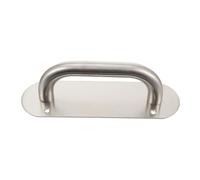 Générique Poignée de Porte Ovale en Acier Inoxydable Argenté Plaque de Fixation Pré-Percée Barre d'Appui Résistante à la Corrosion pour Portes Coupe-Feu et Secours