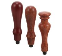Générique Poignée de Tampon en Bois de Fleur pour Sceau de Cire, Manche Rétro Détachable, Accessoire pour Cachet de Cire et Enveloppes Personnalisables
