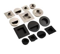 Générique Poignées de porte coulissantes dissimulées en acier inoxydable, attache d'armoire invisible dissimulée ligne, poignée intégrée(BX09-black 60mm,4PCS)