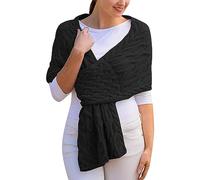 Générique Poignet Cuisine Noir Mat Écharpe châle tricotée en automne et en hiver pour femmes Cravate De Deuil (Black, A)