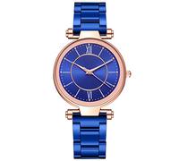 Générique Poignet en Acier décontracté Dames Bracelet analogique Montre Bande Montre Quartz Inoxydable Montre pour Femme Montre Connectée 2e (Blue, One Size)