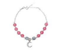 Générique Poignet Naturelle Plaqué 4 Anneaux Of Natural Gemstones The Mysterious Luster Of And The Sweet Color Of Strawberry Quartz 4 Perles Précieuses En Perlé Classique Bracelet (A, One Size)