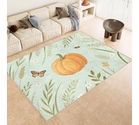 Générique Poils Ras Citrouille, Vert Tapis Salon Style Pastoral Naturel Antidérapant, Poils Bas, Style Vintage, Lavable en Machine pour Cuisine, Chambre À Coucher 120X180Cm