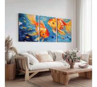 Générique Poisson Rouge Mignon Impression sur Toile, Impressionnisme Poisson Tableau Decoration Murale pour Chambre à Coucher Salon, 30x40cmx3 Tableaux Décoratifs Sans Cadre