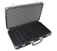 Générique Poker Chip Case Empty - 300 Pieces Capacity Aluminum Alloy Matte Black Holder Box | Metal Storage Organizer for Lovers Family Friends Enthusiasts Beginners, Party Accessory