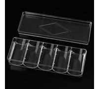 Générique Poker Chip Tray, Casinos Chip Holder, Five Grid Organizer | Acrylic Counter Storage Display Rack | Gambling Token Collection Showcase, Home Tournament Tabletop Supplies