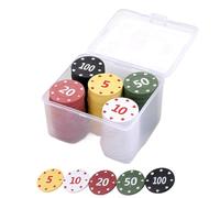 Générique Poker Chips | 100 Pieces Colored Game Accessory with Storage Box,Game Poker Chips,for Home Travel Night Tournaments Parties Holiday Birthday Offices Room Family Gathering Friends