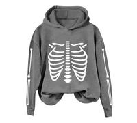 Générique Polaire Femme Sweats d'halloween pour Femmes Gilet Ete Sweatshirts Sweat À Capuche Halloween Veste Sportswear Sweat-Shirt Training Fitness Pulls, Gilets Et Homme La Toussaint Grey M