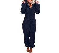 Générique Polaire Pyjama Combinaison Femme Couple Chaud Et Combi Hiver Moumoute (Marine, XXL)