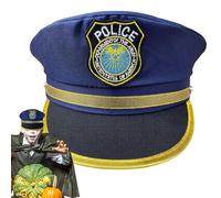 Générique Policeman Hat - Polyester, 21.26in Cosplay Cap Adjustable Design | Lightweight Role-Play Accessory Kids Costume Prop, Officer Hat For Halloween, Masquerade, Themed Parties, Dress-Up Events