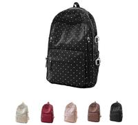 Générique Polka Dot Backpack Cute Daypack with Drawstring for Travel Daily Use (Black)