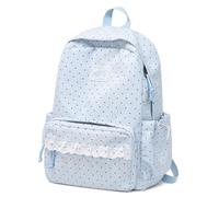 Générique Polka Dot Backpack Lace Backpack Y2k Aesthetic Large Laptop Daypack (Blue,Without charm)
