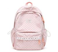 Générique Polka Dot Backpack Lace Backpack Y2k Aesthetic Large Laptop Daypack (Pink,Without charm)