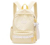 Générique Polka Dot Backpack Lace Backpack Y2k Aesthetic Large Laptop Daypack (Yellow,With charm)