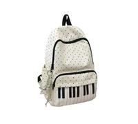 Générique Polka Dot Piano Backpack with Pendant，Blanc：Moyen