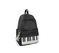 Générique Polka Dot Piano Backpack with Pendant，Noir：Moyen