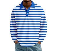 Générique Polo Homme Manches Courtes à Rayures Rouges et Blanches Col Revers Boutonné T-Shirt Décontracté Coton Classique Coupe Regular Tenue Sportive pour Tennis Golf ou Loisirs d'Été