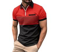 Générique Polo Homme Manches Courtes Col V T-Shirt D'été Manches Courtes Sportswear, Vente Flash du Jour Et Soldes - Running Coton Slim Fit T Shirt Leger Pas Cher Chemisier Top(Rouge,XL)