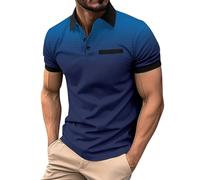 Générique Polo Homme Manches Courtes Col V T-Shirt Été Manches Courtes Sportswear, Amazon Mon Compte - Golf Coton Grande Taille Tshirt Leger Pas Cher Chemisier Top(Bleu,M)
