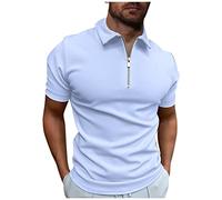 Générique Polo Homme Manches Courtes Col V Tshirt D'été Manches Courtes Sportswear, Amazon Mon Compte - Running Leger Sport T Shirt Golf Haut Top(Bleu Clair,5XL)