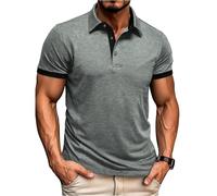 Générique Polo Homme Manches Courtes Décontractée Poloshirt Coton Slim Fit Ete Outdoor Respirant Tee Shirt Leger Revers Boutonnée Confort Tshirt Business Classique Travail Vêtements Vert XXL