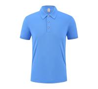 Générique Polo Homme Poloshirt Décontracté Été Tee-Shirt Couleur Unie Serrées Teeshirt Travail Extensible Teeshirt Quotidien Doux Tshirt Léger Mode Tee Shirt Fincut Golf Mes Commandes Bleu L
