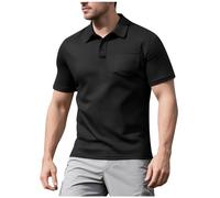 Générique Polo Homme Poloshirt Décontracté Été Teeshirt Séchage Rapide Tshirt Fincut Golf T-Shirts Travail Extensible Tee-Shirt Quotidien Doux Teeshirt Léger Mode Vente Flash du Et Soldes Noir XL