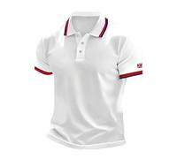Générique Polo pour Homme Chemises d'affaires Drapeau de l'Uk Chemise décontractée Raglan Manches Longues T-Shirts Tendance Bouton Revers Imprimé caractéristiques Fête Top