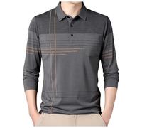 Générique Polo pour Homme Manches Longues Grande Taille Streetwear Automne Hiver Chaud Polo Manche Longue Slim Fit Homme Polo Homme Slim Fit Chemise Personnalisé Pull Jacquard Homme Polo Homme Chic