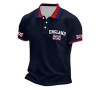 Générique Polos Hommes Manches Courtes Drapeau Anglais Union Jack Fierté Anglaise Drapeau Angleterre Coupe Régulière T-Shirts Sport Séchage Rapide Respirant Polos Chemise Eté Golf pour Homme